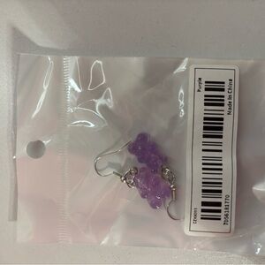 Purple Grape Cluster Earrings